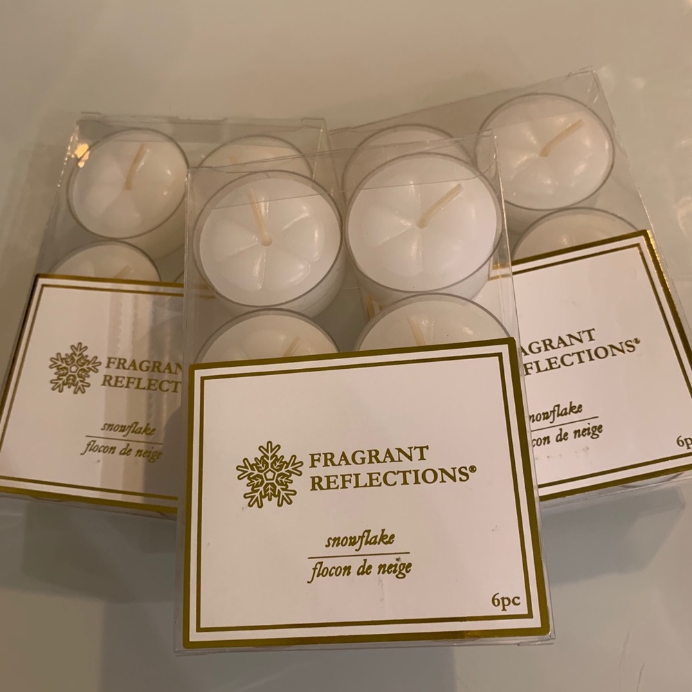 3 packs of tea lights - snowflake scent